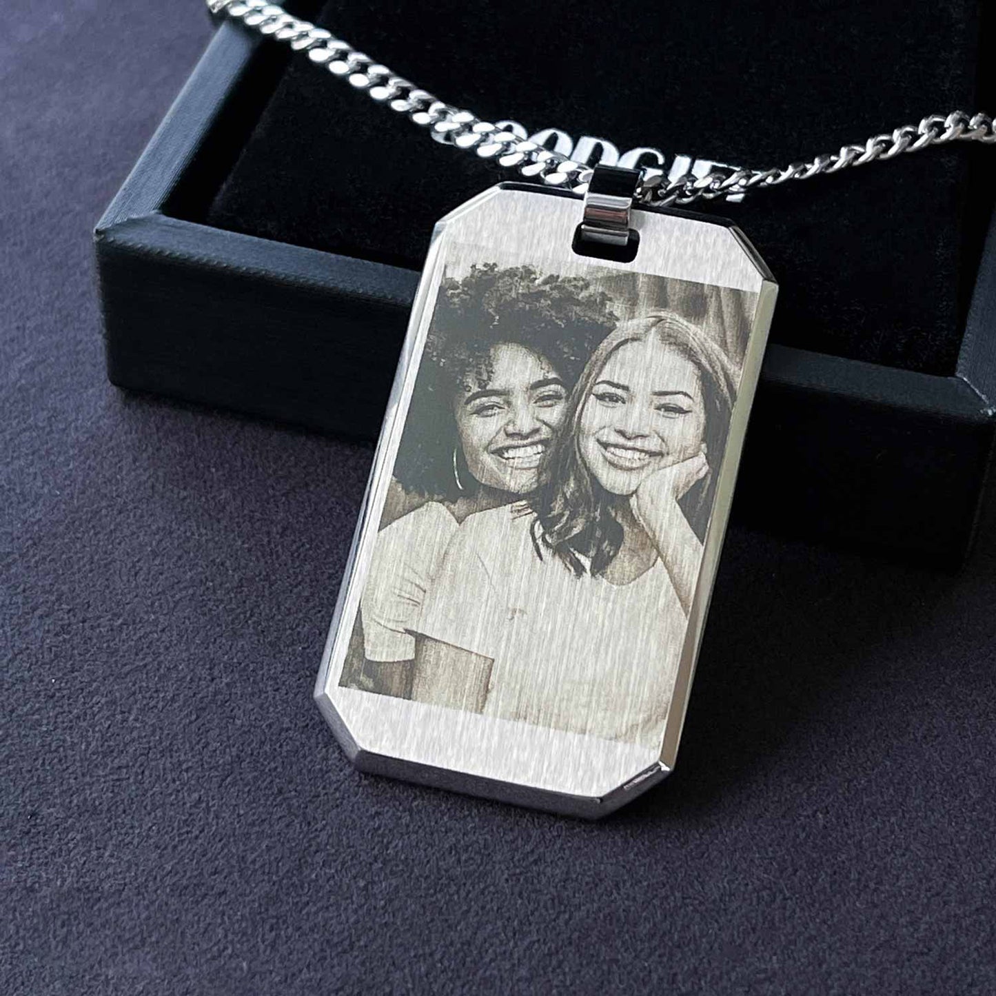 Stainless Steel Personalised Photo & Text Necklace