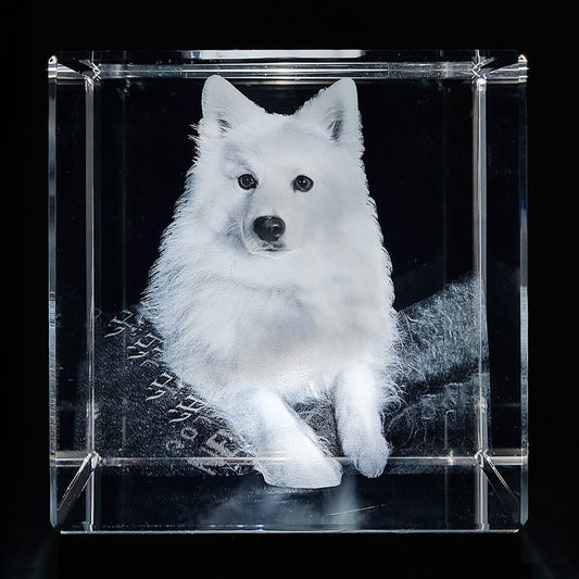 Custom LED Crystal - Medium 80x80x80mm  square Cube