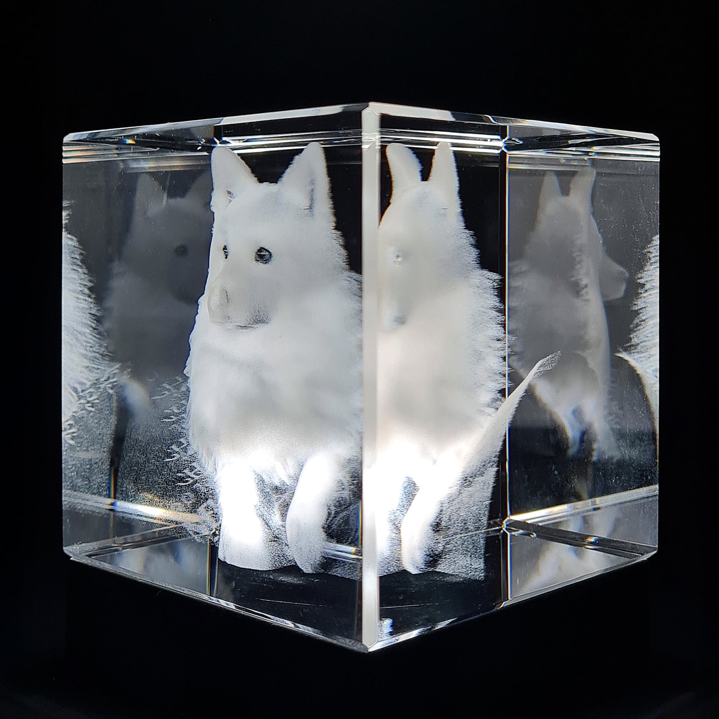 Custom LED Crystal - Medium 80x80x80mm  square Cube