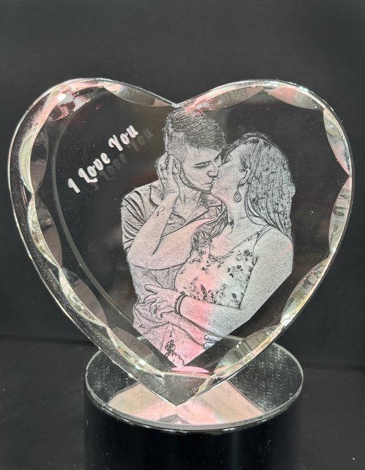 Custom LED Crystal - Heart Shape