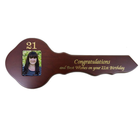 21st Celebration Key - Large Wood