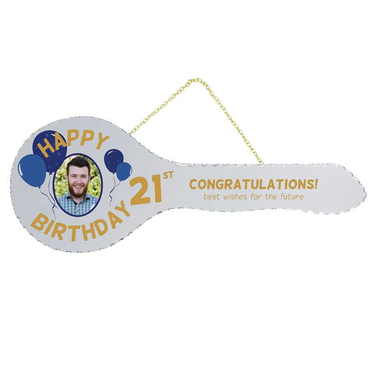21st Celebration Key - Blue Balloons