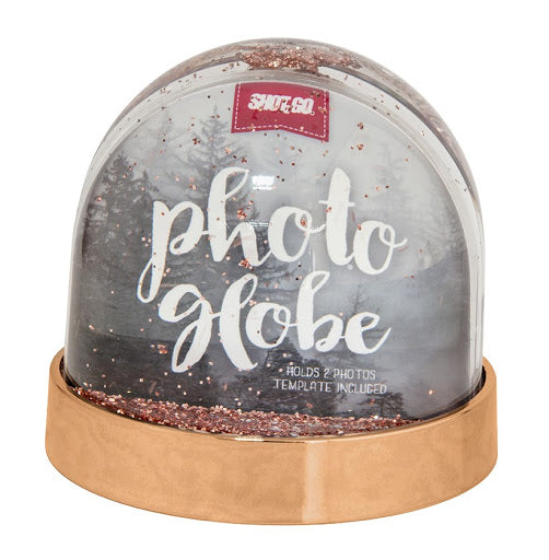 Rose Gold Glitter Photo Globe